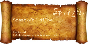Szaszkó Ábel névjegykártya