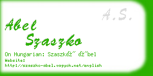 abel szaszko business card